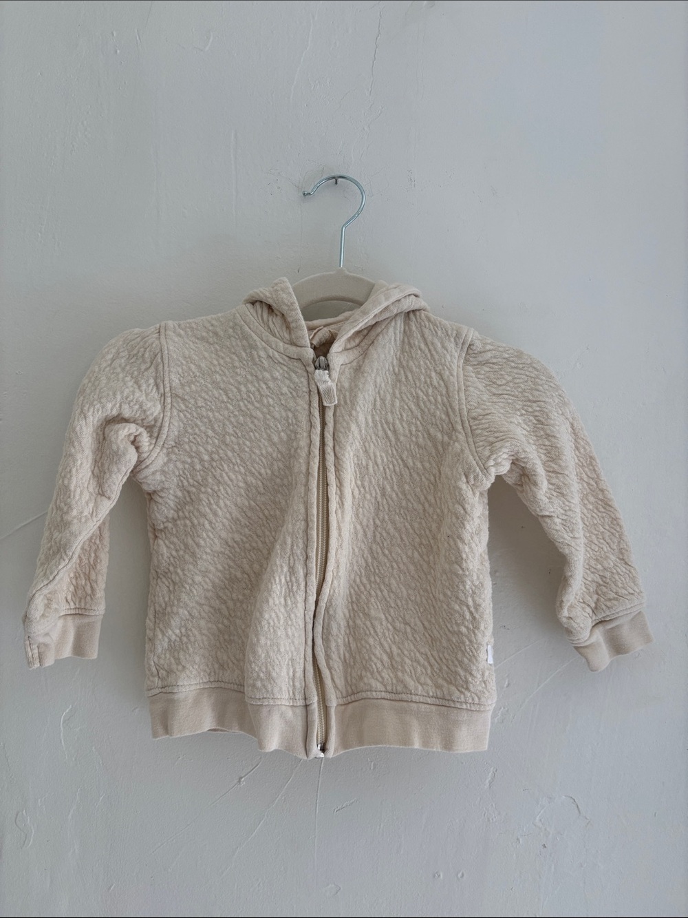 Burt's Bees Baby Cream Quilted Zip Hoodie